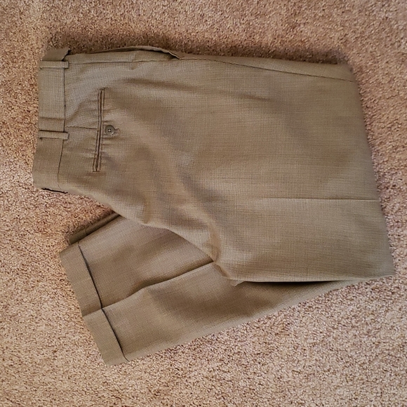 Stafford Pants Mens Stafford Dress Pants Brown Plaid Size 36x3